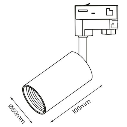 Spotlight för 3-fas skensystem PIPE 1xGU10/25W/230V vit