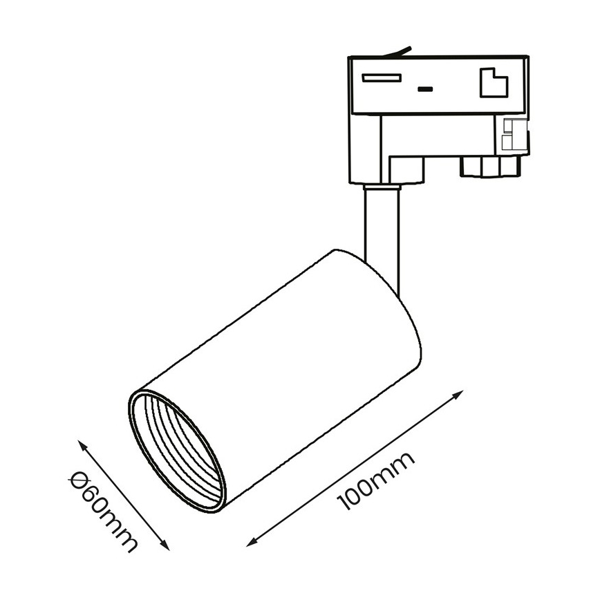 Spotlight för 3-fas skensystem PIPE 1xGU10/25W/230V vit