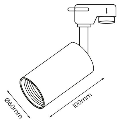 Spotlight  för  rail system PIPE 1xGU10/25W/230V vit 
