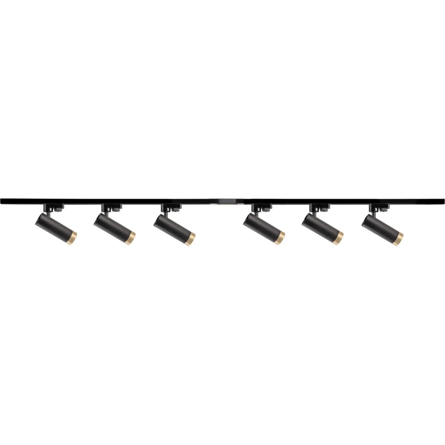 Spotlight för skensystem FADO 6xGU10/10W/230V + 2x1 m skensystem svart