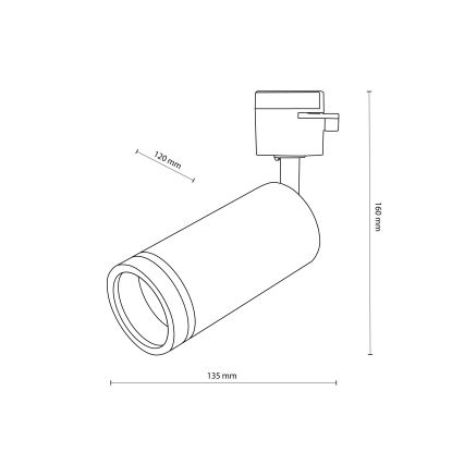 Spotlight för 1-fas skensystem JET RING 1xGU10/10W/230V svart