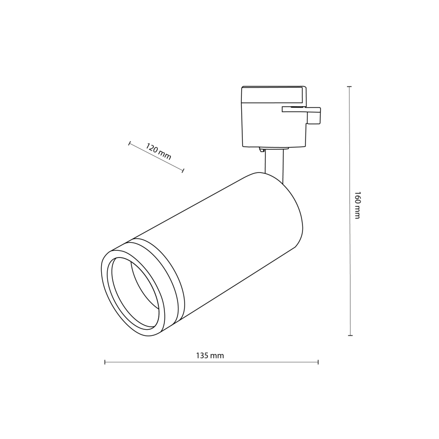 Spotlight för 1-fas skensystem JET RING 1xGU10/10W/230V svart