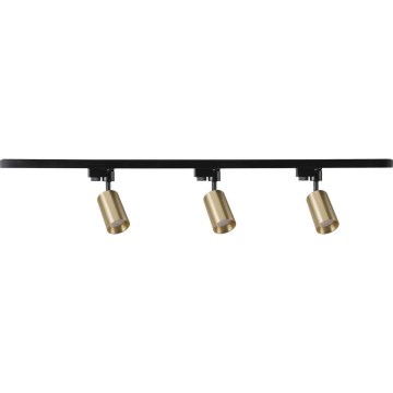Spotlight för skensystem MARIBEL 3xGU10/10W/230V +1 m skensystem guld