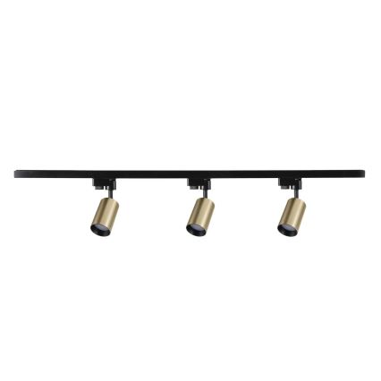 Spotlight för skensystem MARIBEL 3xGU10/10W/230V +1 m skensystem guld