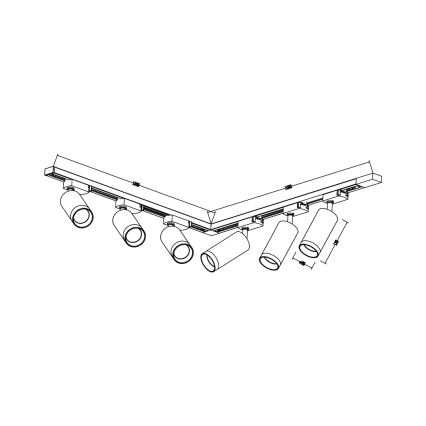 Spotlight för skensystem MICA 6xGU10/10W/230V svart/guld