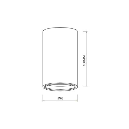 Spotlight GENESIS 1xGU10/8W/230V 10 cm svart