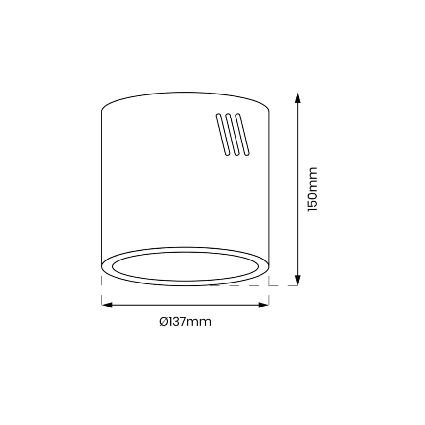 Spotlight GEORGE 1xE27/60W/230V diameter 13,7 cm svart