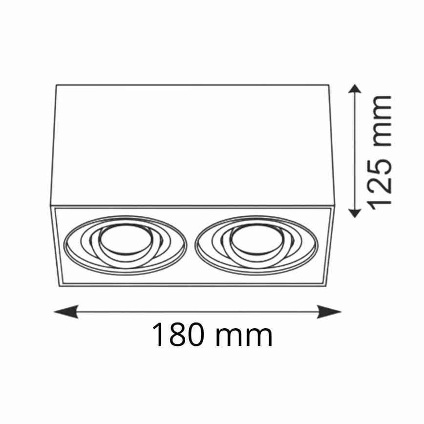 Spotlight HADAR Q2 2xGU10/10W/230V svart