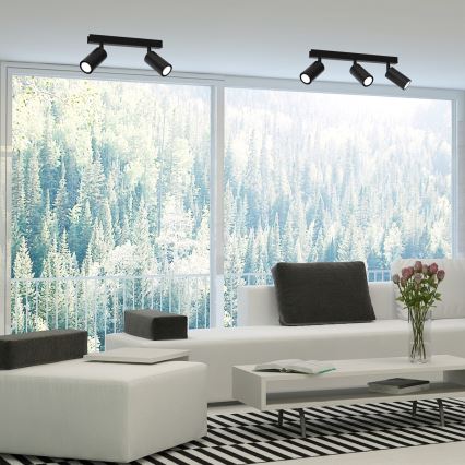 Spotlight HUDSON 2xGU10/8W/230V svart