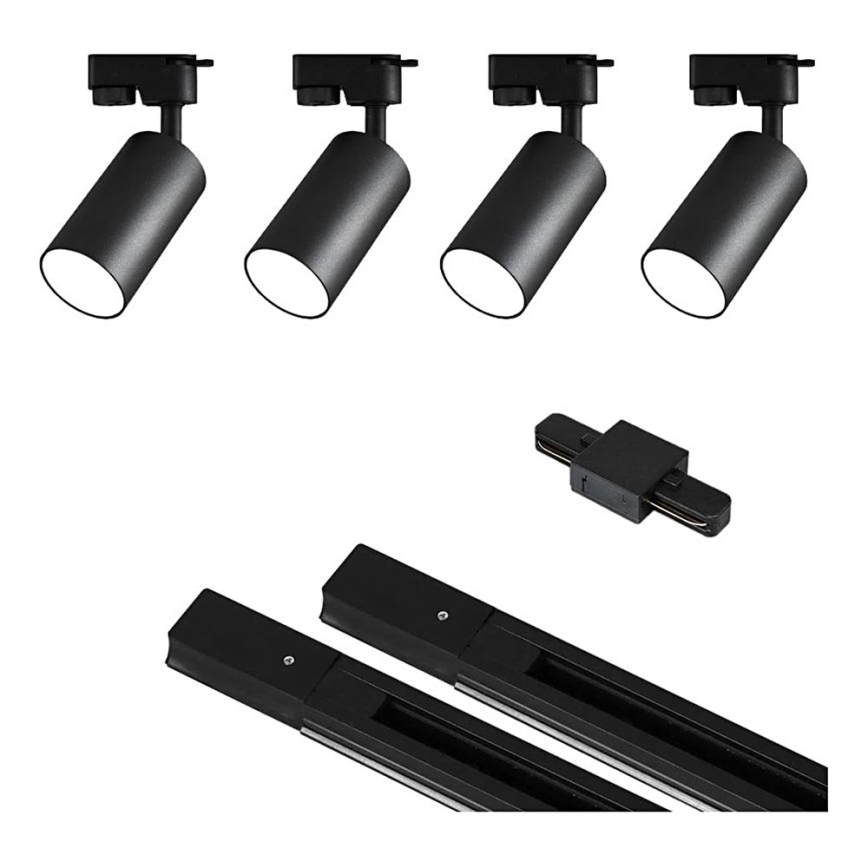 Spotlight i skensystem 4xGU10/25W/230V svart