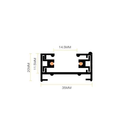 Spotlight i skensystem 4xGU10/25W/230V svart