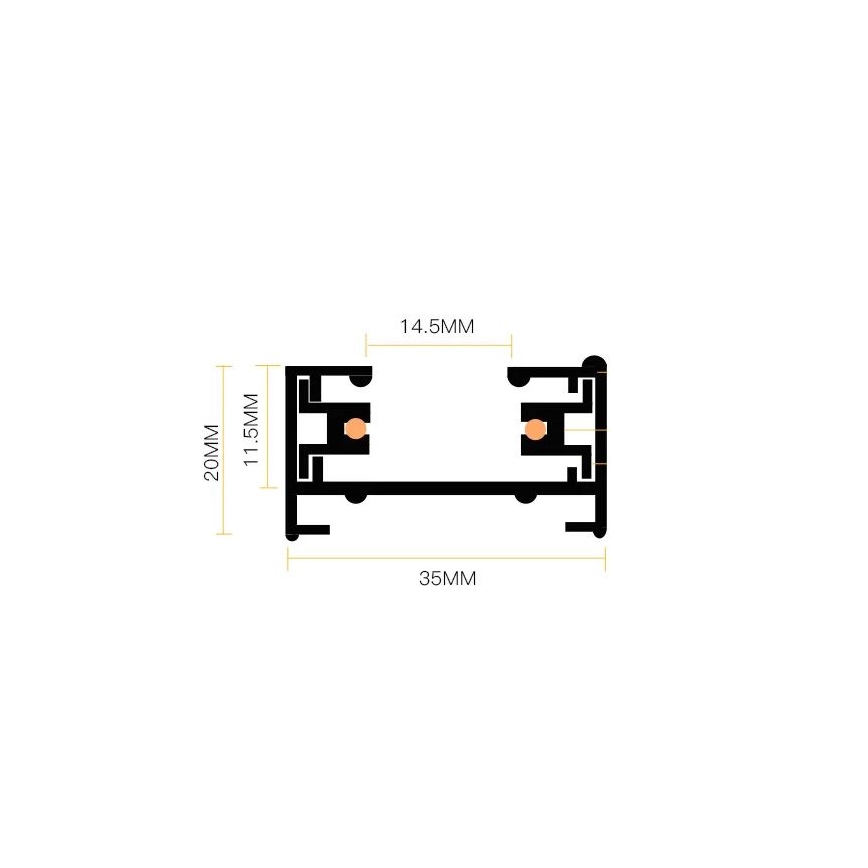 Spotlight i skensystem 4xGU10/25W/230V svart