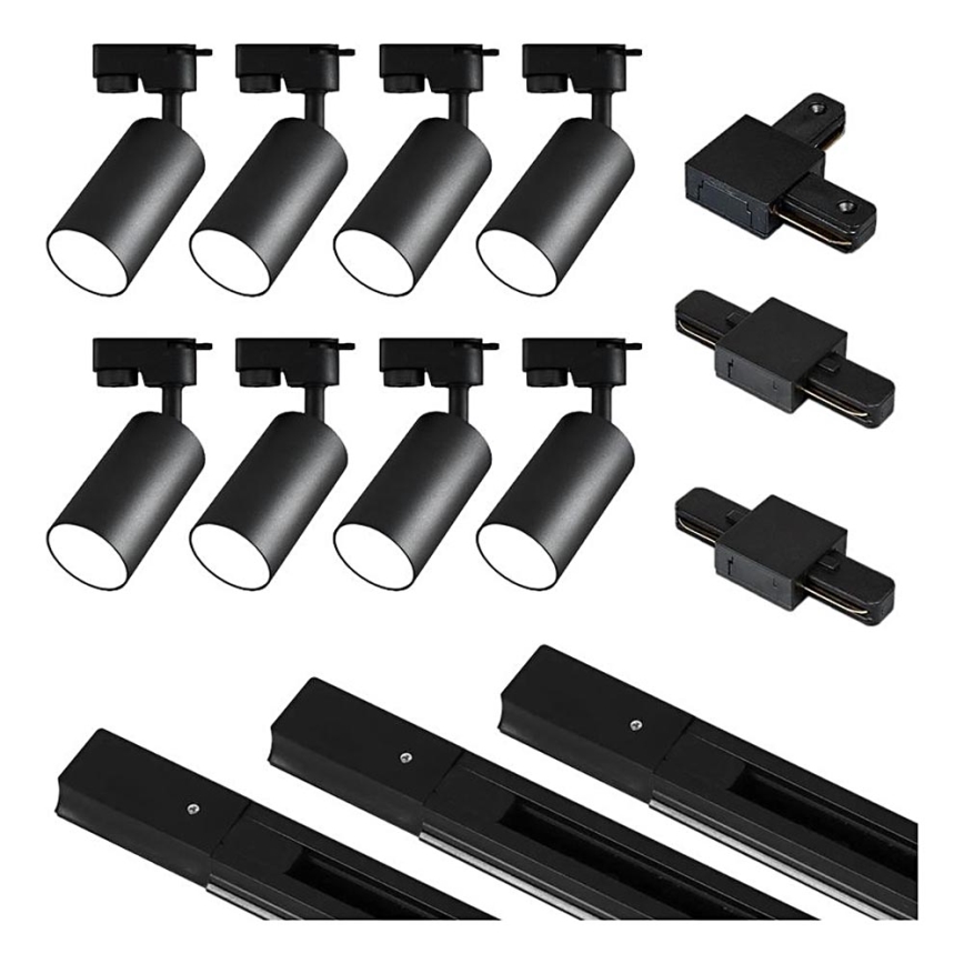 Spotlight i skensystem 8xGU10/25W/230V svart