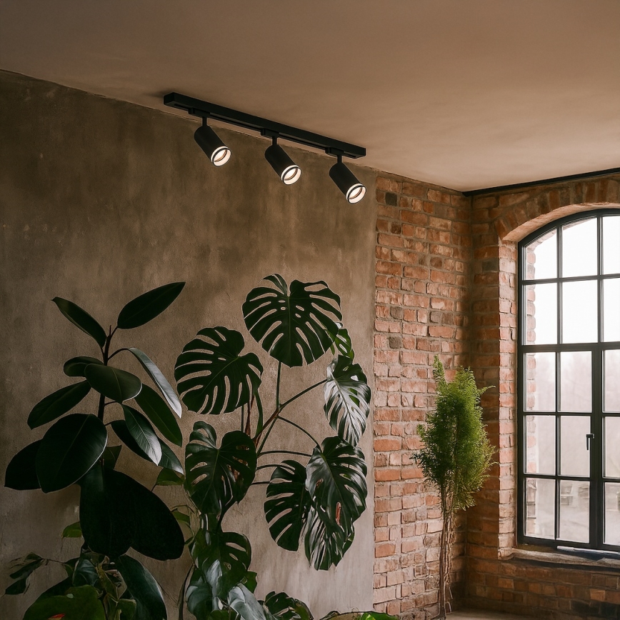 Spotlight i skensystem PIPE 3xGU10/10W/230V svart