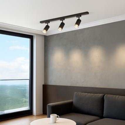 Spotlight i skensystem PIPE 3xGU10/10W/230V svart