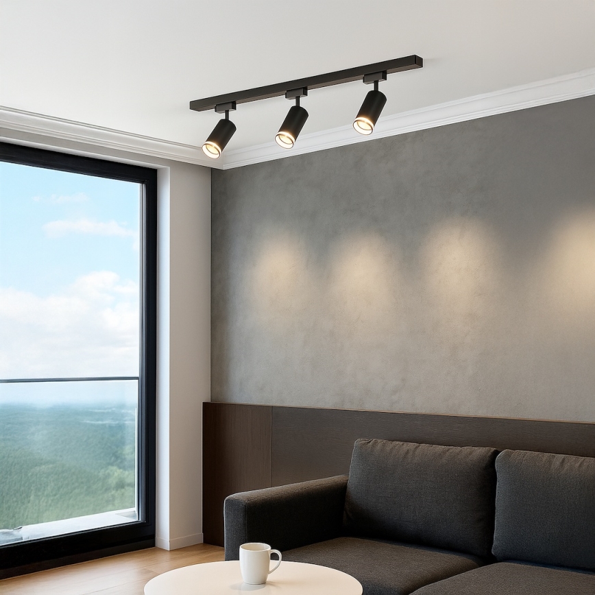 Spotlight i skensystem PIPE 3xGU10/10W/230V svart