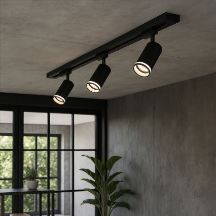 Spotlight i skensystem PIPE 3xGU10/10W/230V svart