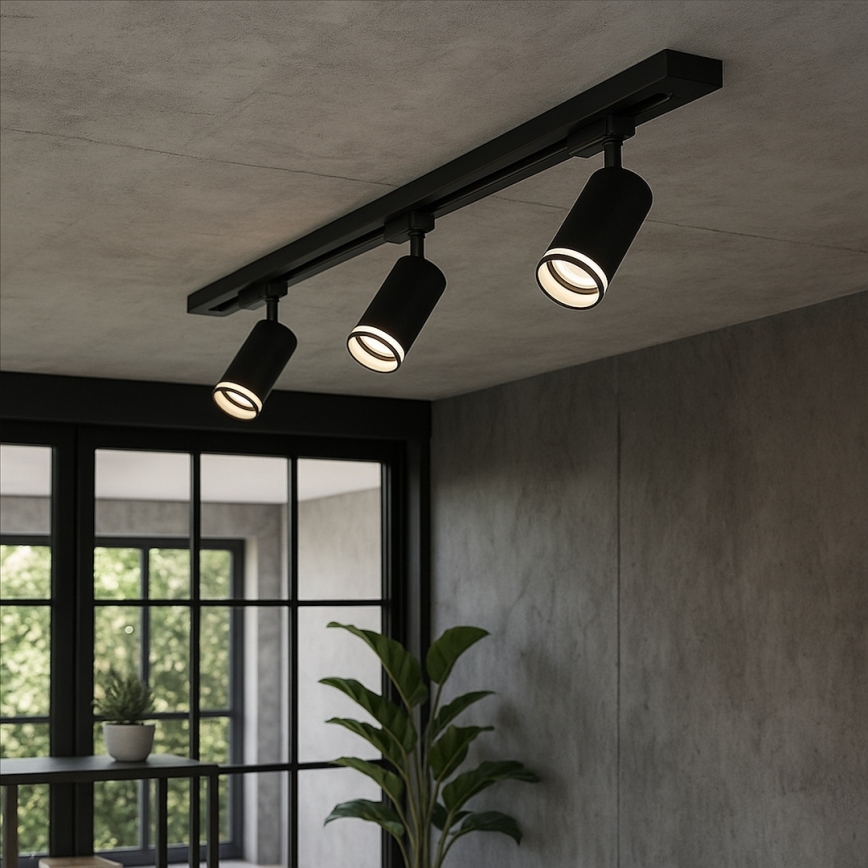 Spotlight i skensystem PIPE 3xGU10/10W/230V svart