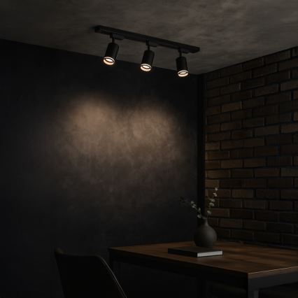 Spotlight i skensystem PIPE 3xGU10/10W/230V svart