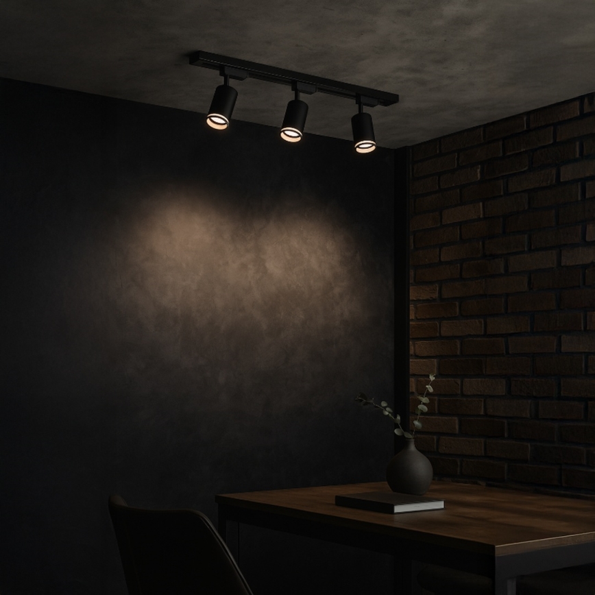 Spotlight i skensystem PIPE 3xGU10/10W/230V svart