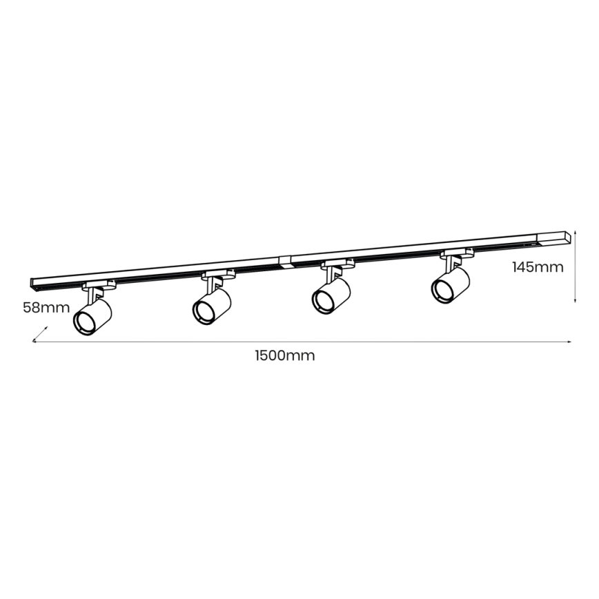 Spotlight i skensystem VOLF 4xGU10/10W/230V vit