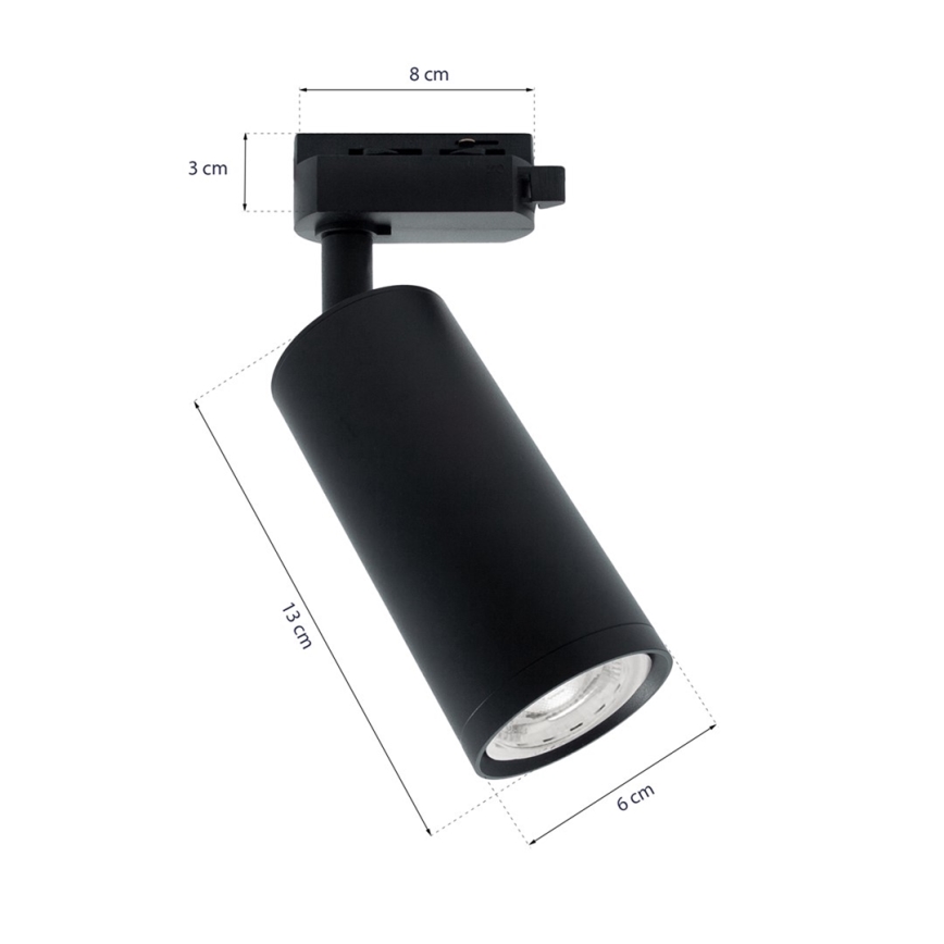 Spotlight in rail system MICA 3xGU10/25W/230V svart