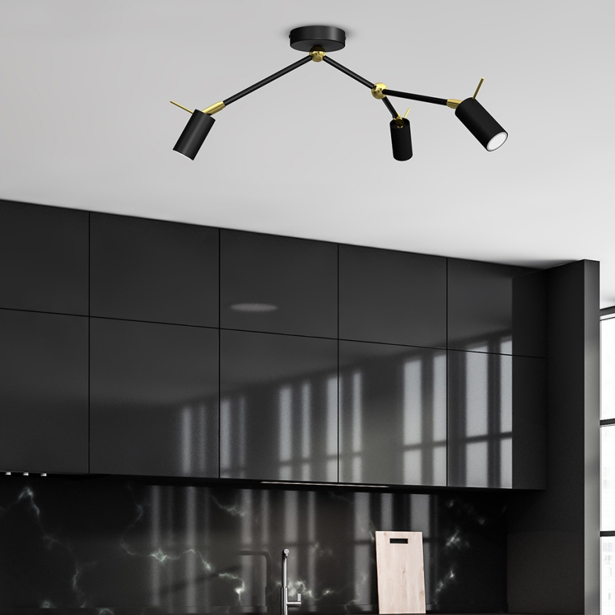 Spotlight  IRIS 3xGU10/MR11/40W/230V svart /gyllene