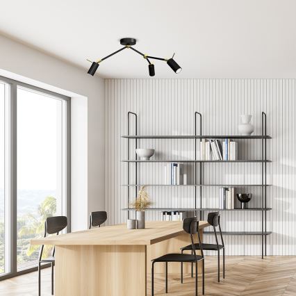 Spotlight  IRIS 3xGU10/MR11/40W/230V svart /gyllene