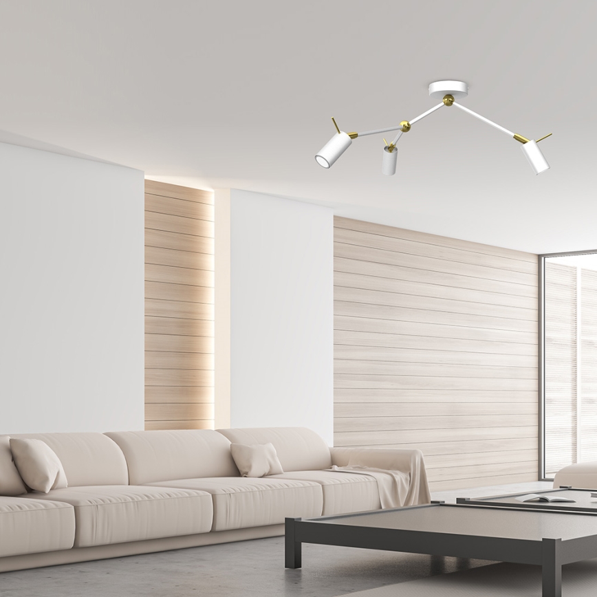 Spotlight  IRIS 3xGU10/MR11/40W/230V vit /gyllene