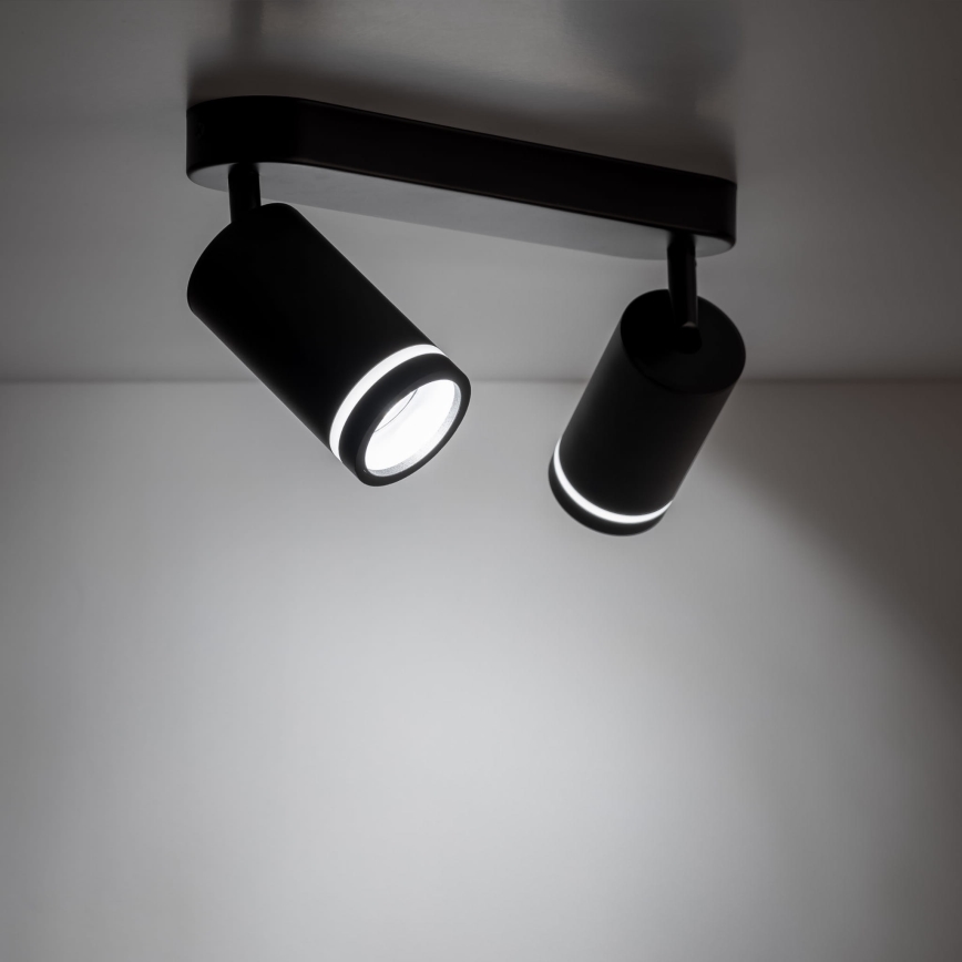 Spotlight JET 2xGU10/10W/230V svart