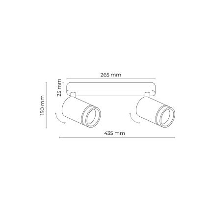 Spotlight JET 2xGU10/10W/230V svart