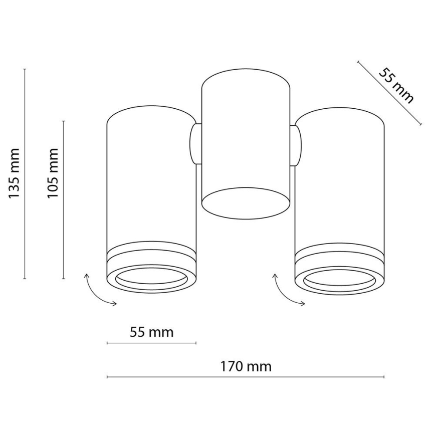 Spotlight JET KIT 2xGU10/10W/230V svart