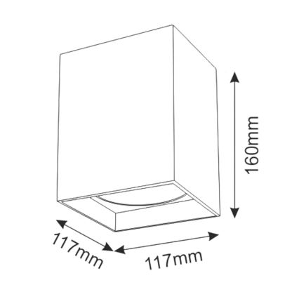Spotlight JUPITER 1xE27/20W/230V 11,7x11,7 cm svart