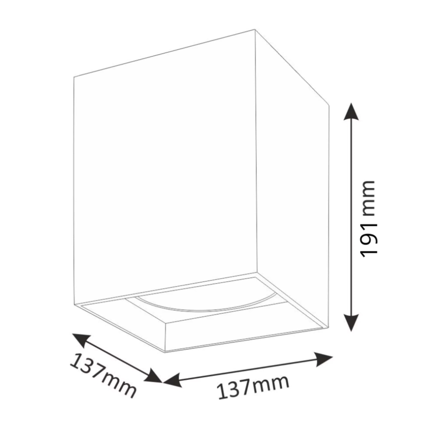 Spotlight JUPITER 1xE27/20W/230V 13,7x13,7 cm svart