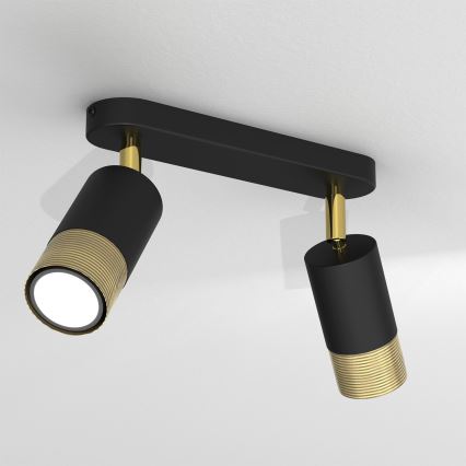 Spotlight LINK 2xGU10/8W/230V svart/mässing