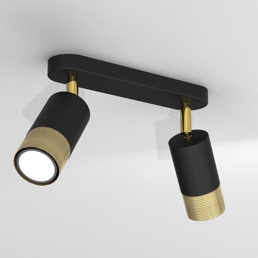 Spotlight LINK 2xGU10/8W/230V svart/mässing