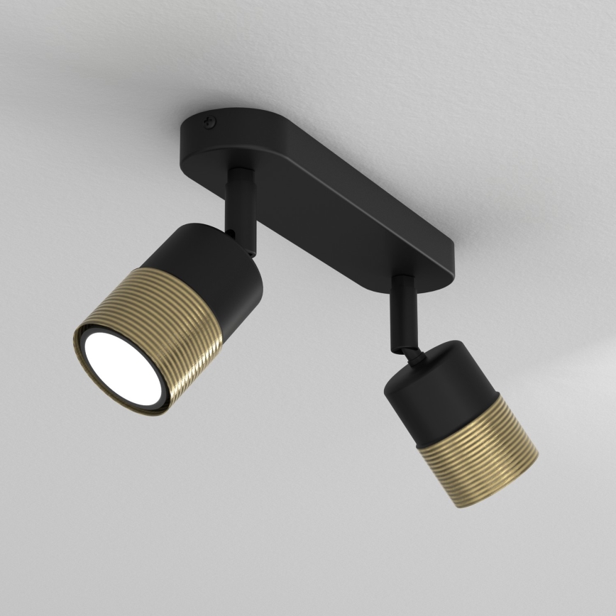 Spotlight MIZU 2xGU10/8W/230V svart/mässing