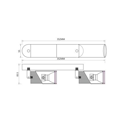 Spotlight NEO 2xGU10/8W/230V svart/guld