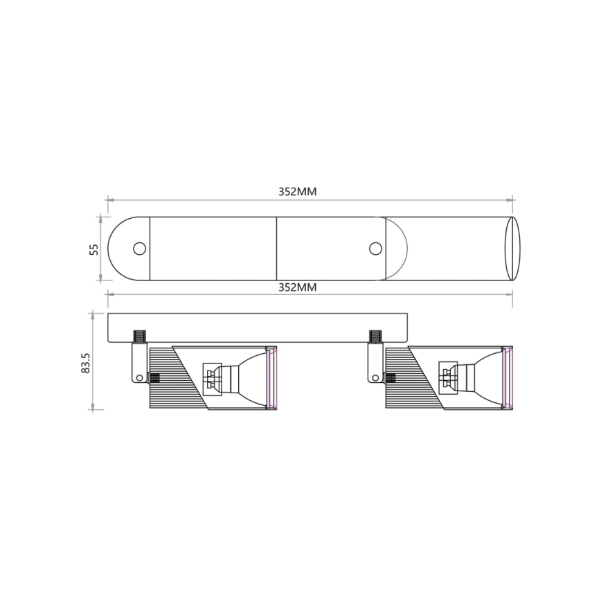 Spotlight NEO 2xGU10/8W/230V svart/guld