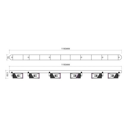 Spotlight NEO 6xGU10/8W/230V svart/guld