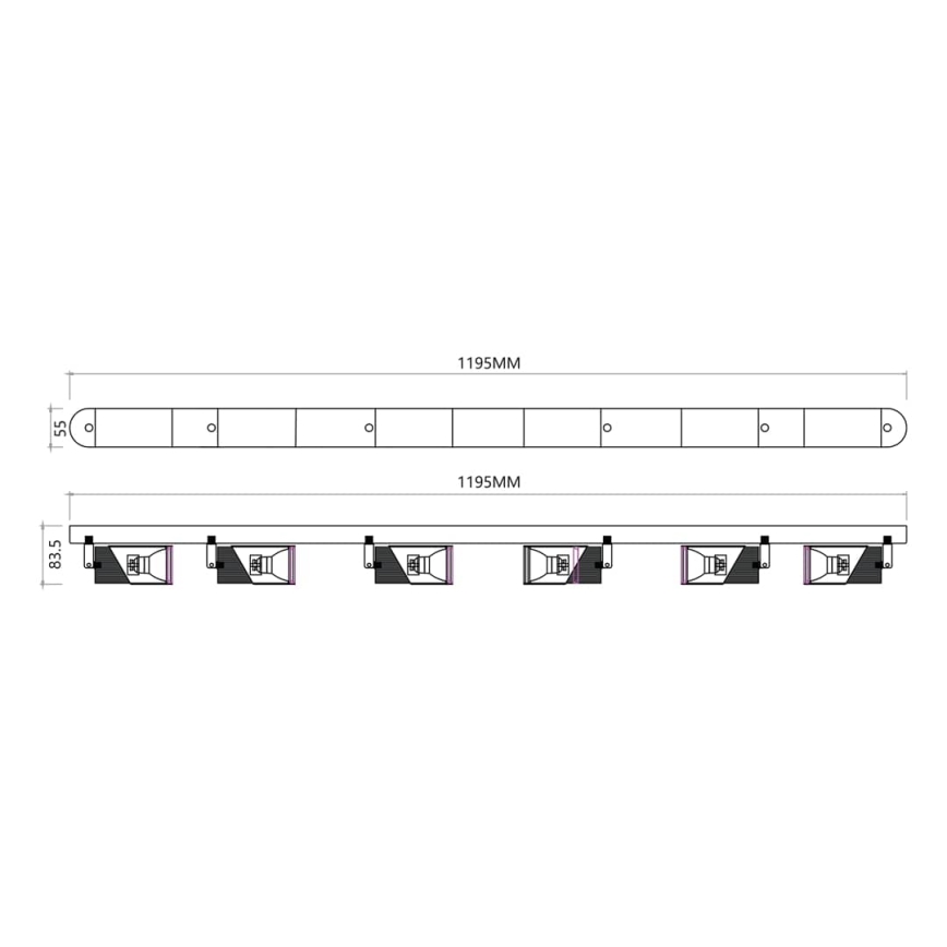 Spotlight NEO 6xGU10/8W/230V svart/guld