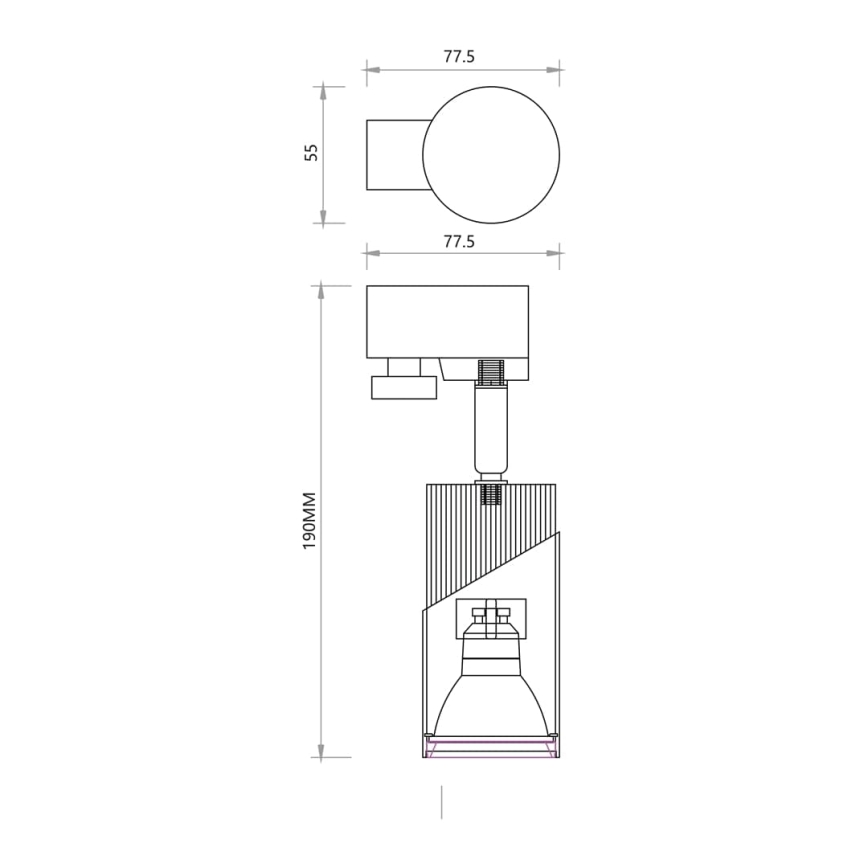 Spotlight NEO För skensystem 1xGU10/8W/230V svart/guld