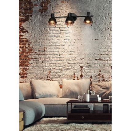 Spotlight NERIA 3xE14/40W/230V svart/koppar