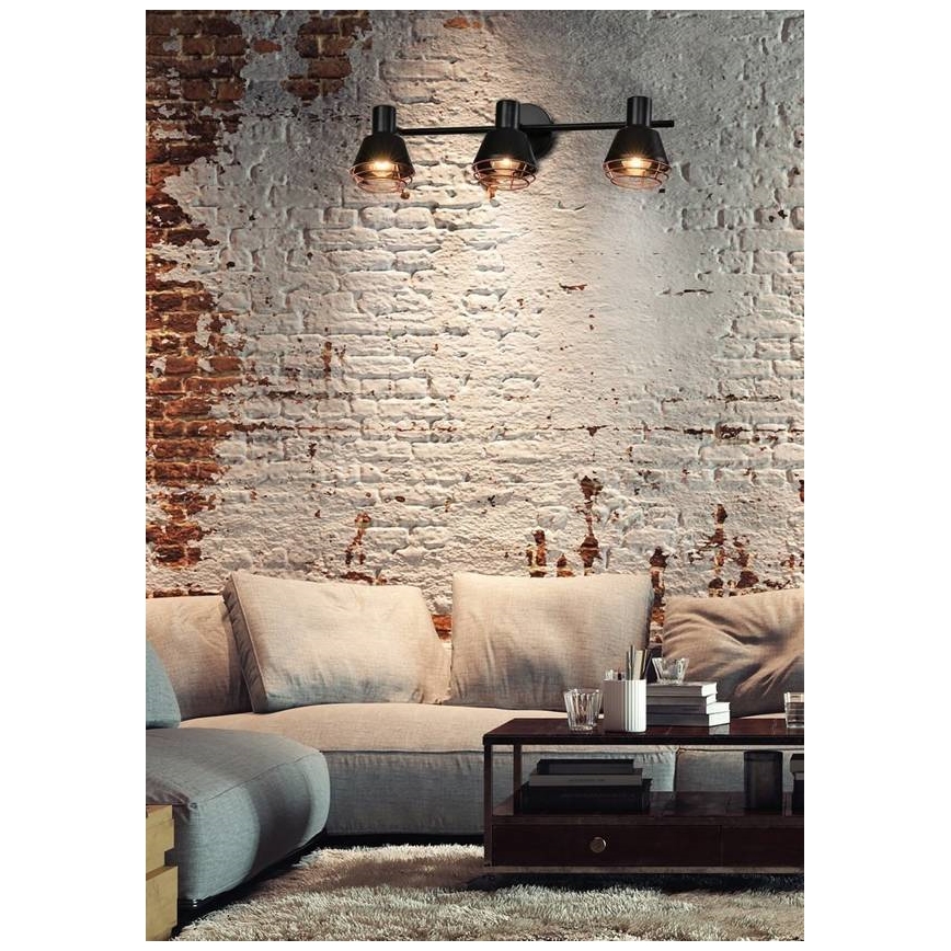 Spotlight NERIA 3xE14/40W/230V svart/koppar
