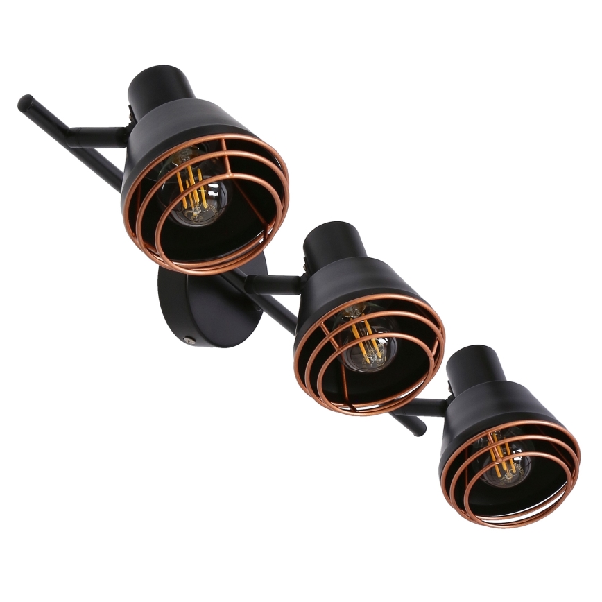 Spotlight NERIA 3xE14/40W/230V svart/koppar