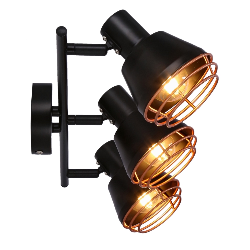 Spotlight NERIA 3xE14/40W/230V svart/koppar
