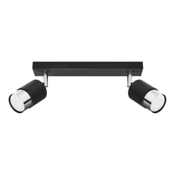 Spotlight  NERO 2xGU10/40W/230V svart /skinande krom