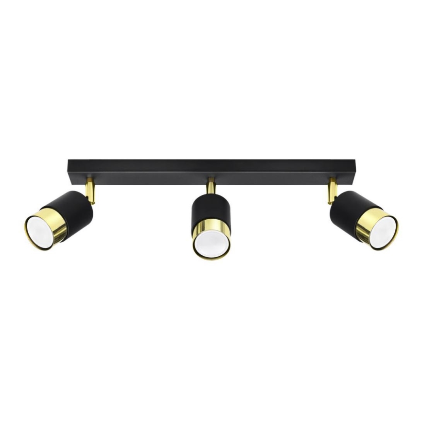 Spotlight  NERO 3xGU10/40W/230V svart /gyllene