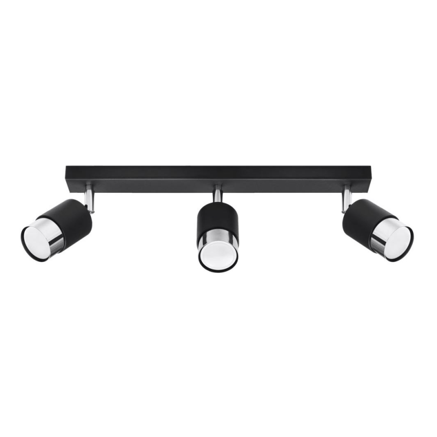 Spotlight  NERO 3xGU10/40W/230V svart /skinande krom