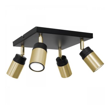 Spotlight NEST 4xGU10/8W/230V svart/mässing